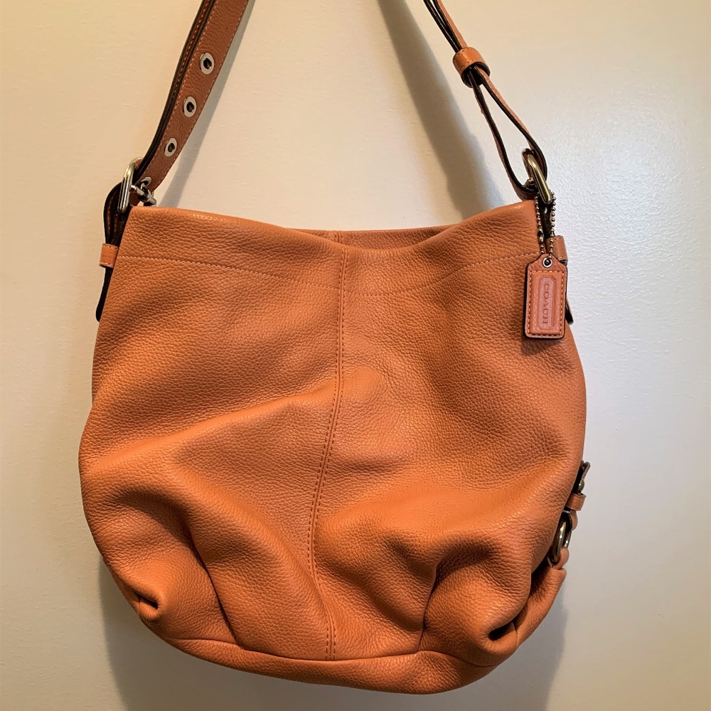 Auth Coach Pebbled Leather Handbag